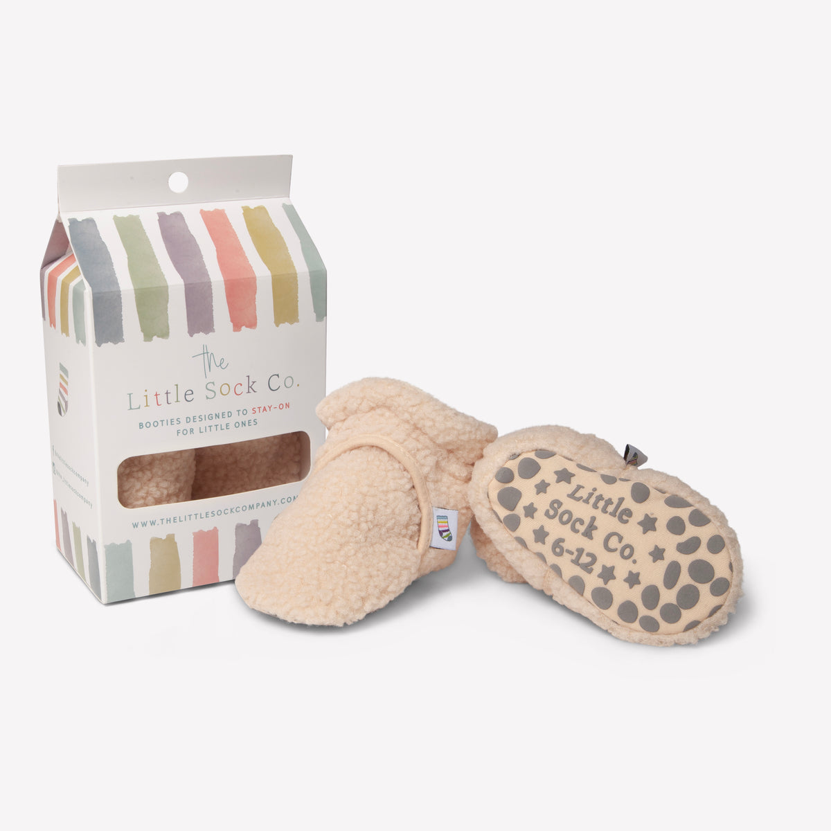 LIMITED EDITION - Sherpa - Stay-on, Non-Slip Booties - Perfect Borg pram Slipper and Baby Carrier boot