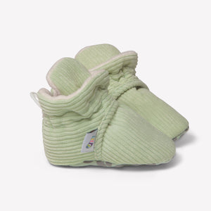 Stay-on, Non-Slip Booties - Perfect pram Slipper and Baby Carrier boot - Pistachio Corduroy