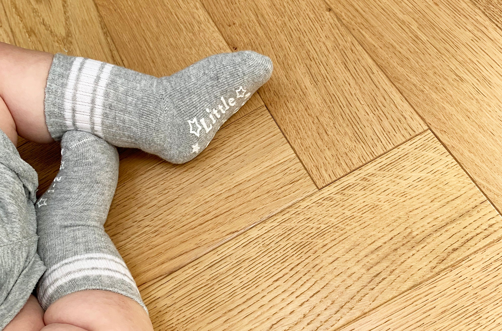 Sporty little socks that stay-on for baby with non-slip