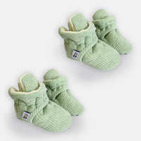 Corduroy 2 Pack of Stay-on, Non-Slip Booties - Pram Slipper - Baby Carrier Shoes