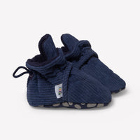 Stay-on, Non-Slip Booties - Perfect pram Slipper and Baby Carrier boot - Navy Corduroy