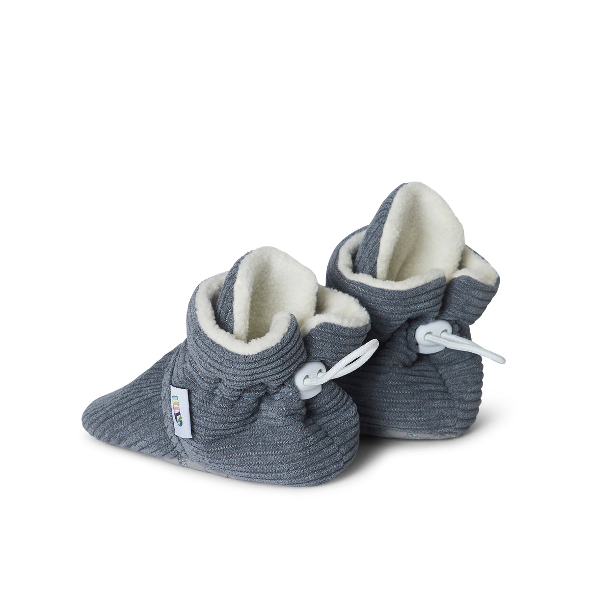 Flint Stay-on, Non-Slip Booties in Corduroy - Perfect pram Slipper and Baby Carrier boot