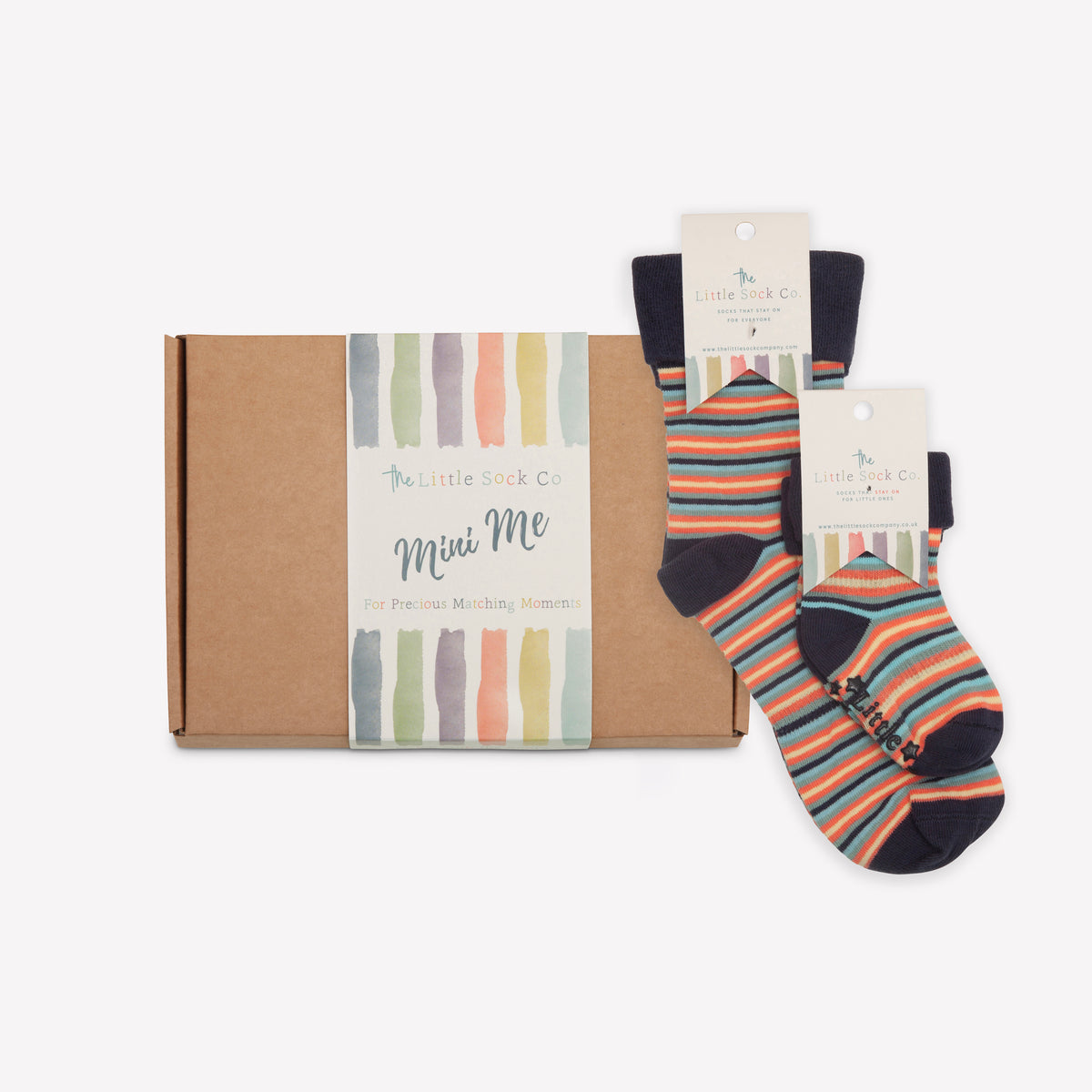 Mini Me Matching Adult and Child Family Socks Gift Set in Smarty Stripe - The Perfect Birthday or Father’s Day Gift