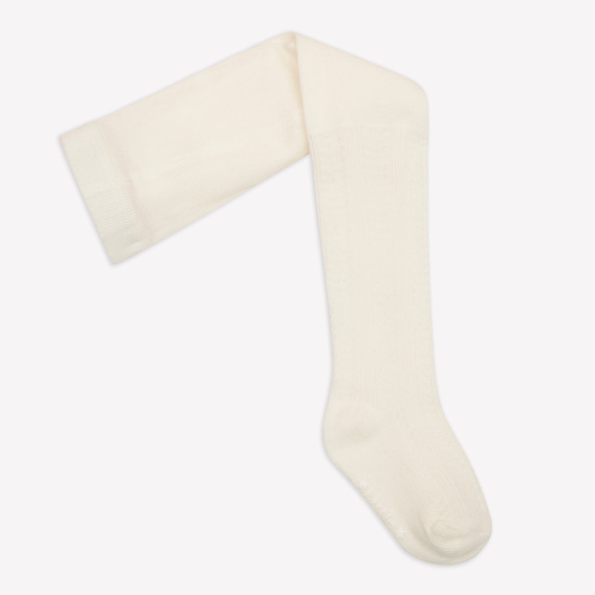 Non-Slip Super Soft Cable Knit Tights in Cream - age 6 months-3 years