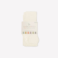 Non-Slip Super Soft Cable Knit Tights in Cream - age 6 months-3 years