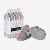 Stay-on, Non-Slip Booties - Pebble Linen - Perfect pram Slipper and Baby Carrier boot