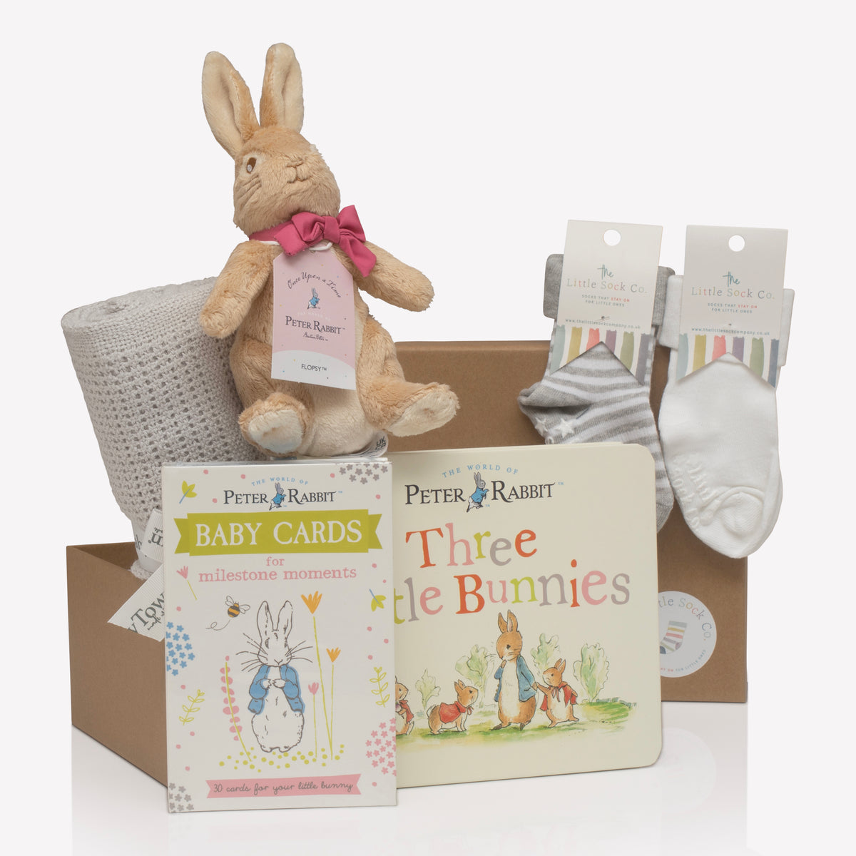 Personalised My First Flopsy Bunny Large Gift Set - Soft Cuddly Toy and Book for Baby and Toddler