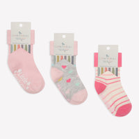 Non-Slip Stay On Baby and Toddler Socks - 3 Pack in Lucy, Rae & Fairy Tale Pink