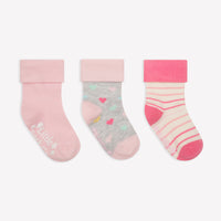 Non-Slip Stay On Baby and Toddler Socks - 3 Pack in Lucy, Rae & Fairy Tale Pink