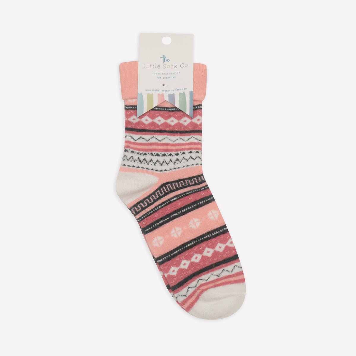 Adults Mini Me Matching Socks in Pink Nordic