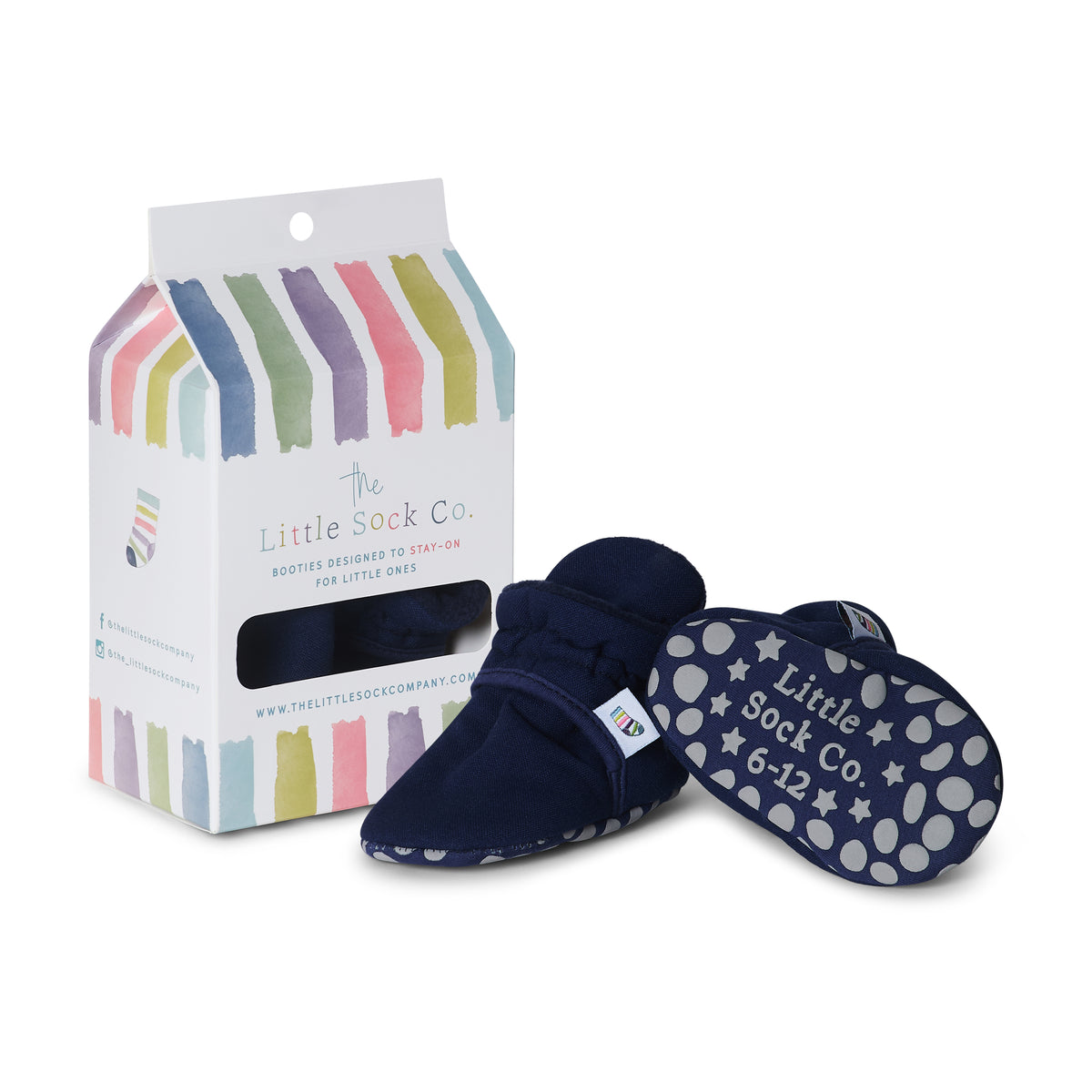 Newborn Stay-on Bootie Bundle - Booties + Leggings + Stay-on Socks - Navy