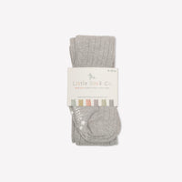 Non-Slip Super Soft Ribbed Baby and Toddler Tights in Silver Sparkle Grey - Perfect for Parties