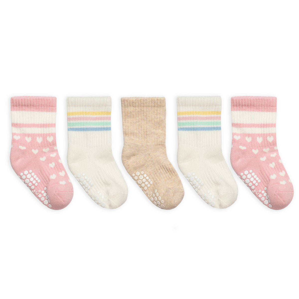 Non-Slip Stay-on Sporty Sock | 5 pack Pink
