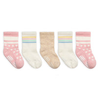 Non-Slip Stay-on Sporty Sock | 5 pack Pink
