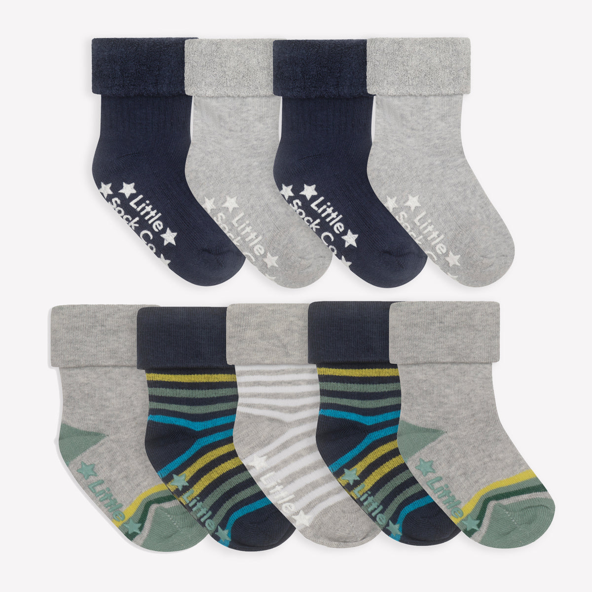 Original + Cosy Sock Bundle - Blue Stripe - 9 Pairs