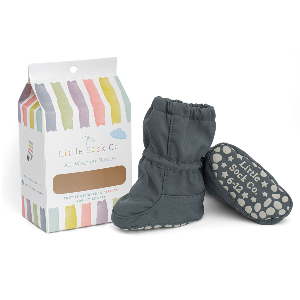 All Weather Stay-On Baby & Toddler Booties  | Storm