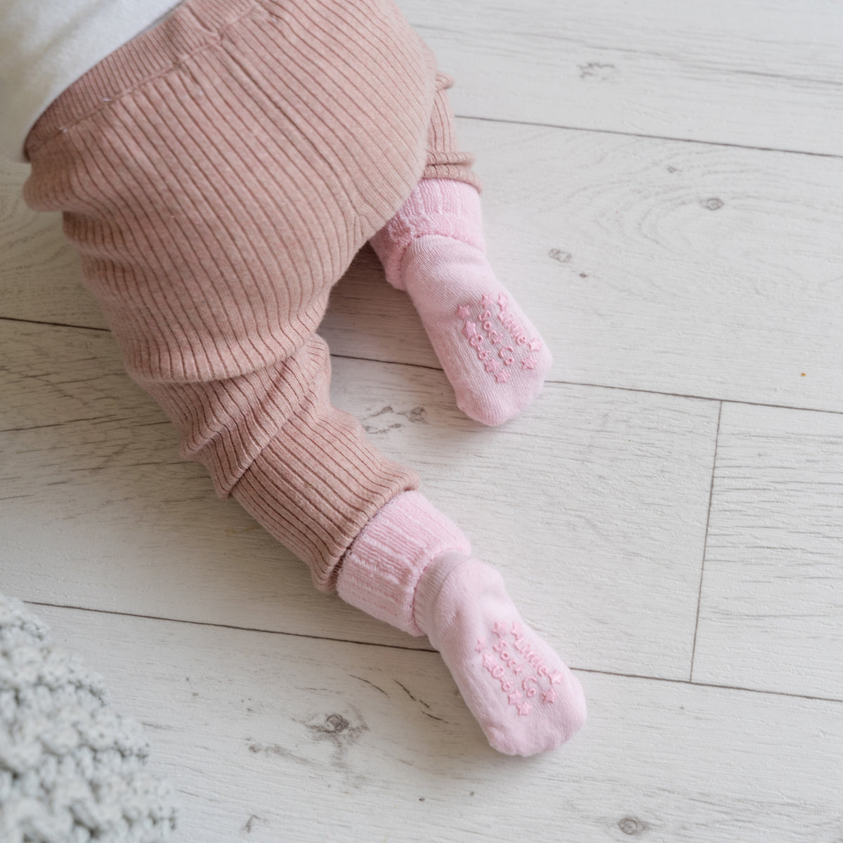 Cosy Stay-On Non-Slip Baby Socks in Camellia