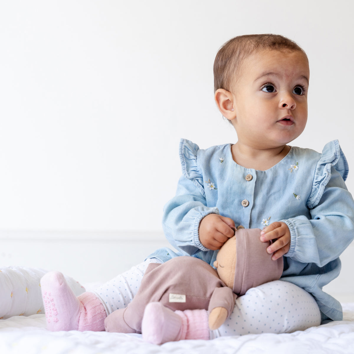 Cosy Stay On Winter Warm Non Slip Socks - 3 Pack in Pink, Stripe & Biscuit