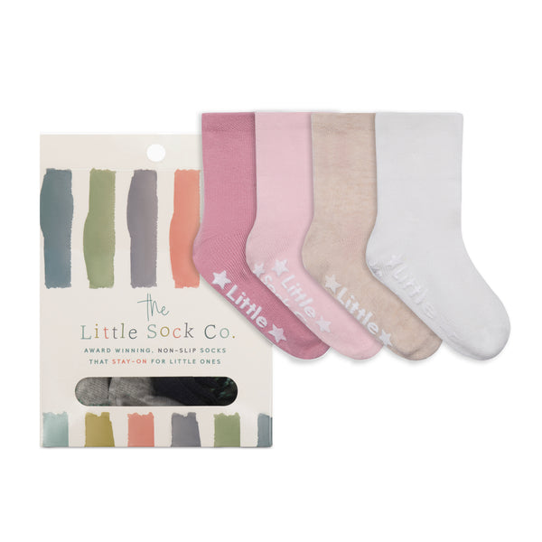 Classic Non-Slip Stay-On Baby & Toddler Socks Gift Box | 4 Pairs