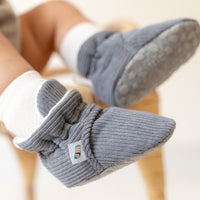 Flint Stay-on, Non-Slip Booties in Corduroy - Perfect pram Slipper and Baby Carrier boot