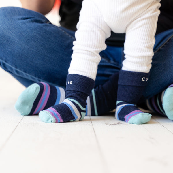 Sydney Personalised Mini Me Matching Adult and Child Family Socks Gift Set  - The Perfect Personalised Father's or Mother's Day Gift