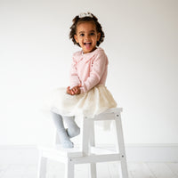 Non-Slip Super Soft Ribbed Baby and Toddler Tights in Silver Sparkle Grey - Perfect for Parties