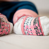 Christmas Bundle of Polar Stay-on, Non-Slip Booties & Pink Nordic Non-slip Stay-on Socks