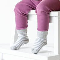 Non-Slip Stay-on Baby & Toddler Socks - 5 Pack in Animal, Stripe + White