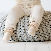 Frilly Non-Slip Stay-on Baby and Toddler Socks - 5 Pack in Navy, Oat and Pearl White