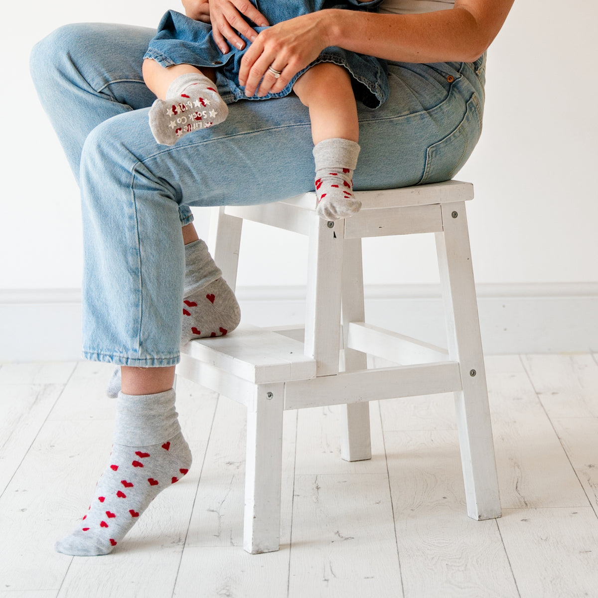 Hart 🤍 Matching Adult and Child Family Socks Gift Set  - The Perfect Gift for Valentines or Mother's Day