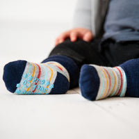 Personalised Mini Me Matching Adults and Child Family Socks Gift Set in Bobby Stripe - The Perfect Birthday or Fathers Day Gift