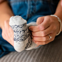 OUTLET - SMALLER FIT - Non-Slip + Stay On Baby and Toddler Socks - 3 Pack in Arctica