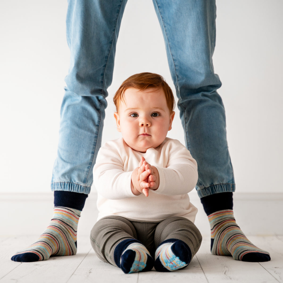 Mini Me Matching Adults and Child Family Socks Gift Set in Bobby Stripe - The Perfect Father’s Day Gift