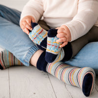 Personalised Mini Me Matching Adults and Child Family Socks Gift Set in Bobby Stripe - The Perfect Birthday or Fathers Day Gift