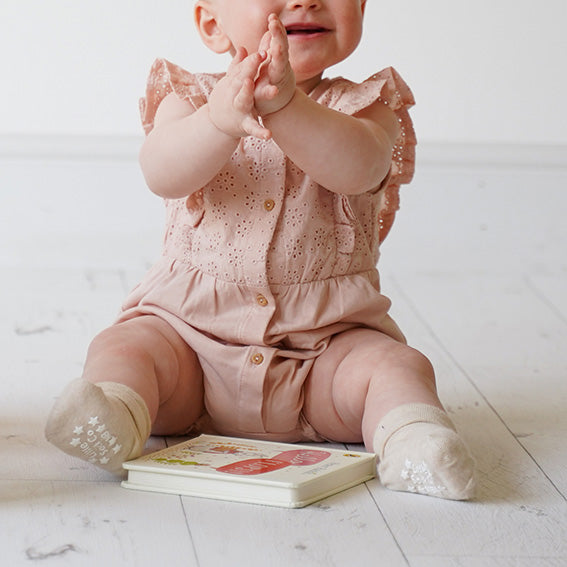 Newborn Starter Set - Stay-on baby socks + Leggings - Pink