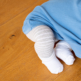 Personalised set of Multi-award winning Non-Slip Stay on Baby and Toddler Socks - White - 0-3 years