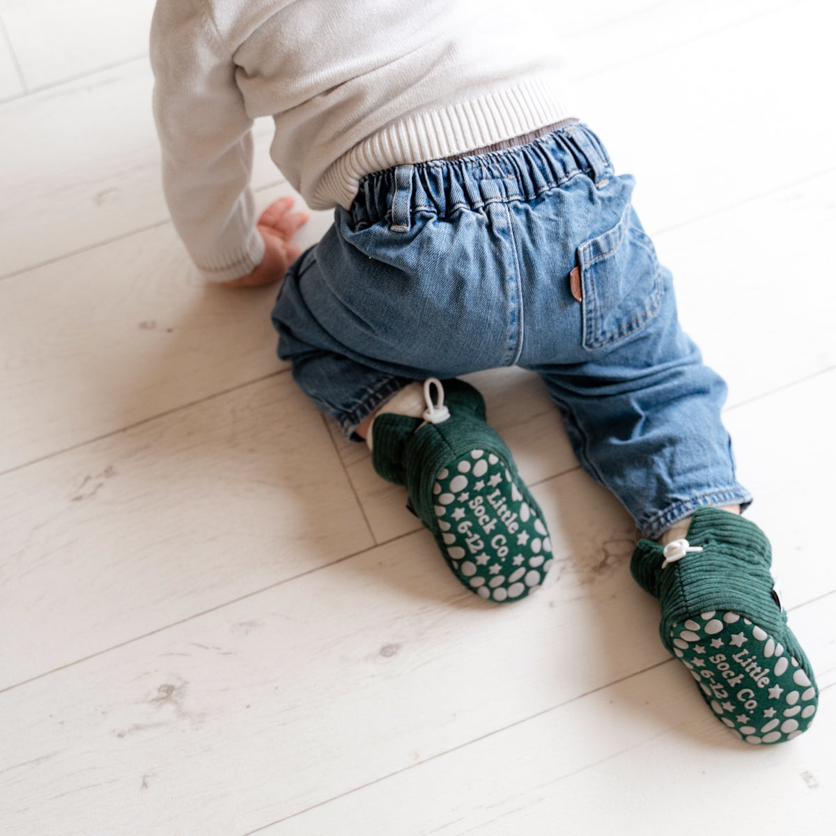 Corduroy Stay-On Baby & Toddler Booties | Fir