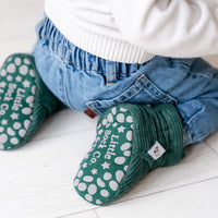 Corduroy Stay-On Baby & Toddler Booties | Fir