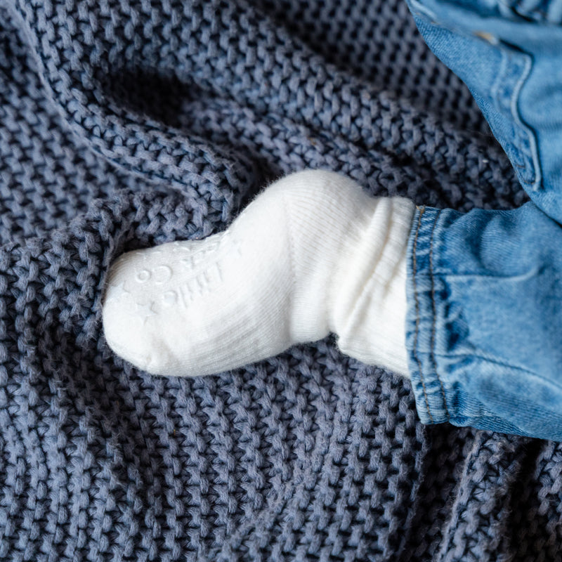 Cosy Non-Slip Stay-On Baby & Toddler Socks | Marshmallow | 4 Pack