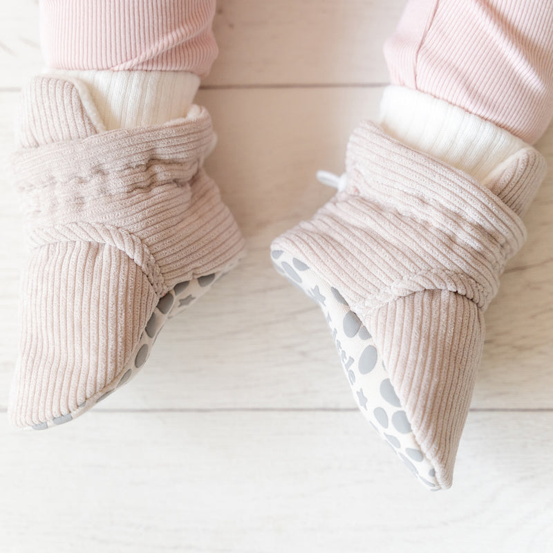 Corduroy Stay-On Baby & Toddler Booties | Fawn