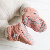 Corduroy Stay-On Baby & Toddler Booties | Rosewood
