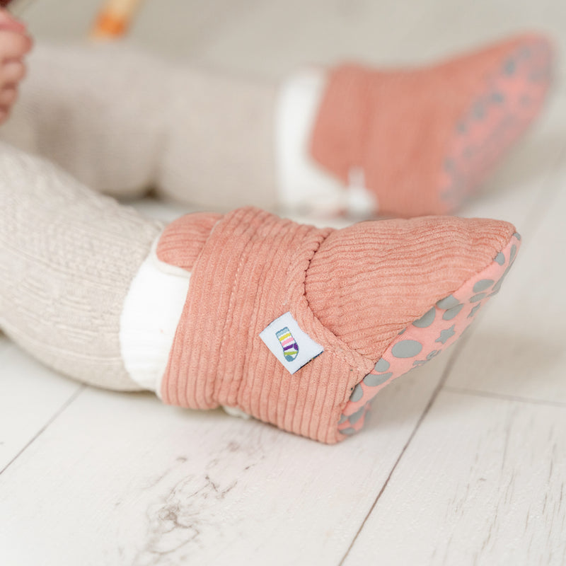 Corduroy Stay-On Baby & Toddler Booties | Rosewood