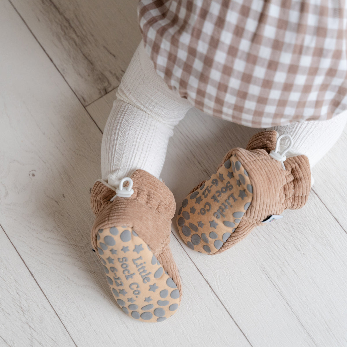 Corduroy Stay-On Baby & Toddler Booties | Caramel