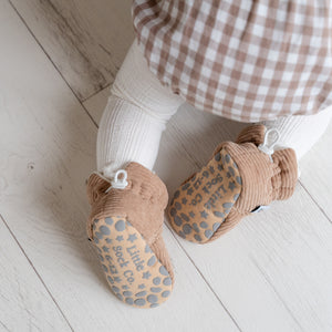 Corduroy Stay-On Baby & Toddler Booties | Caramel