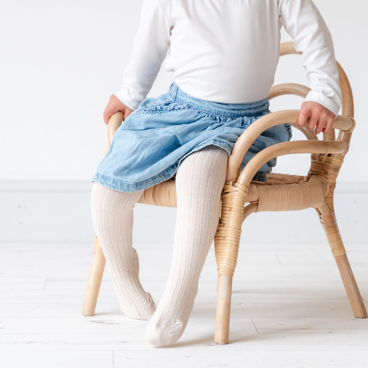 Non-Slip Ribbed Children’s Tights | Gold Sparkle