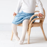 Non-Slip Ribbed Children’s Tights | Gold Sparkle