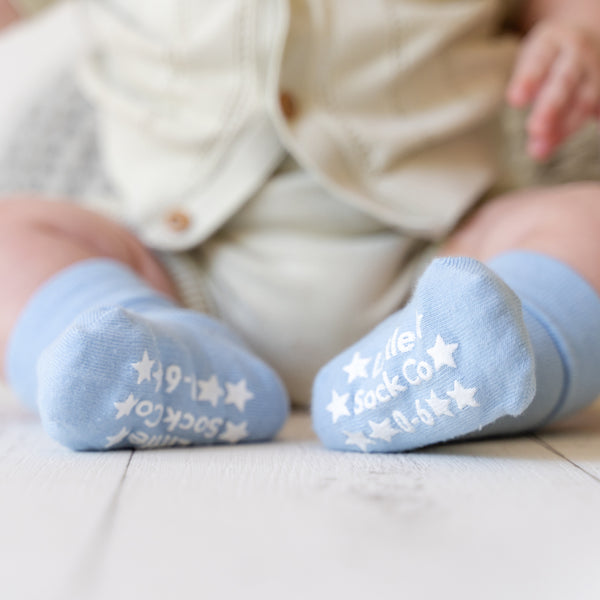 Non-Slip Stay on Baby and Toddler Socks - Ocean Blue