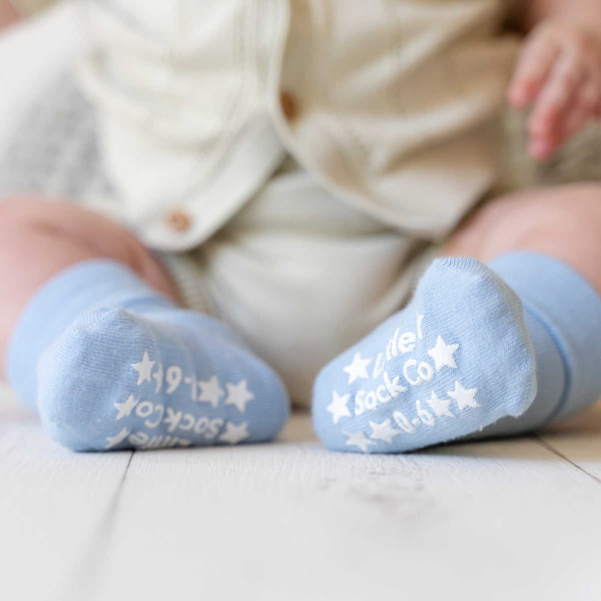 Non-Slip Stay On Baby and Toddler Socks - 3 Pack in Ocean Blue