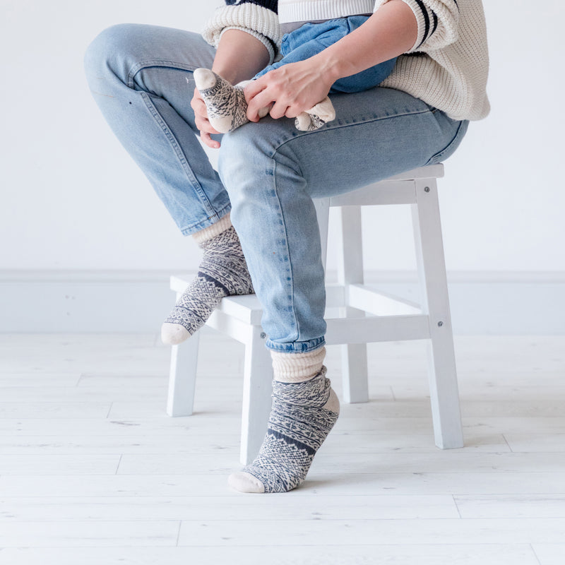 Cosy Non-Slip Stay-On Baby & Toddler Socks | Flurri | Adult