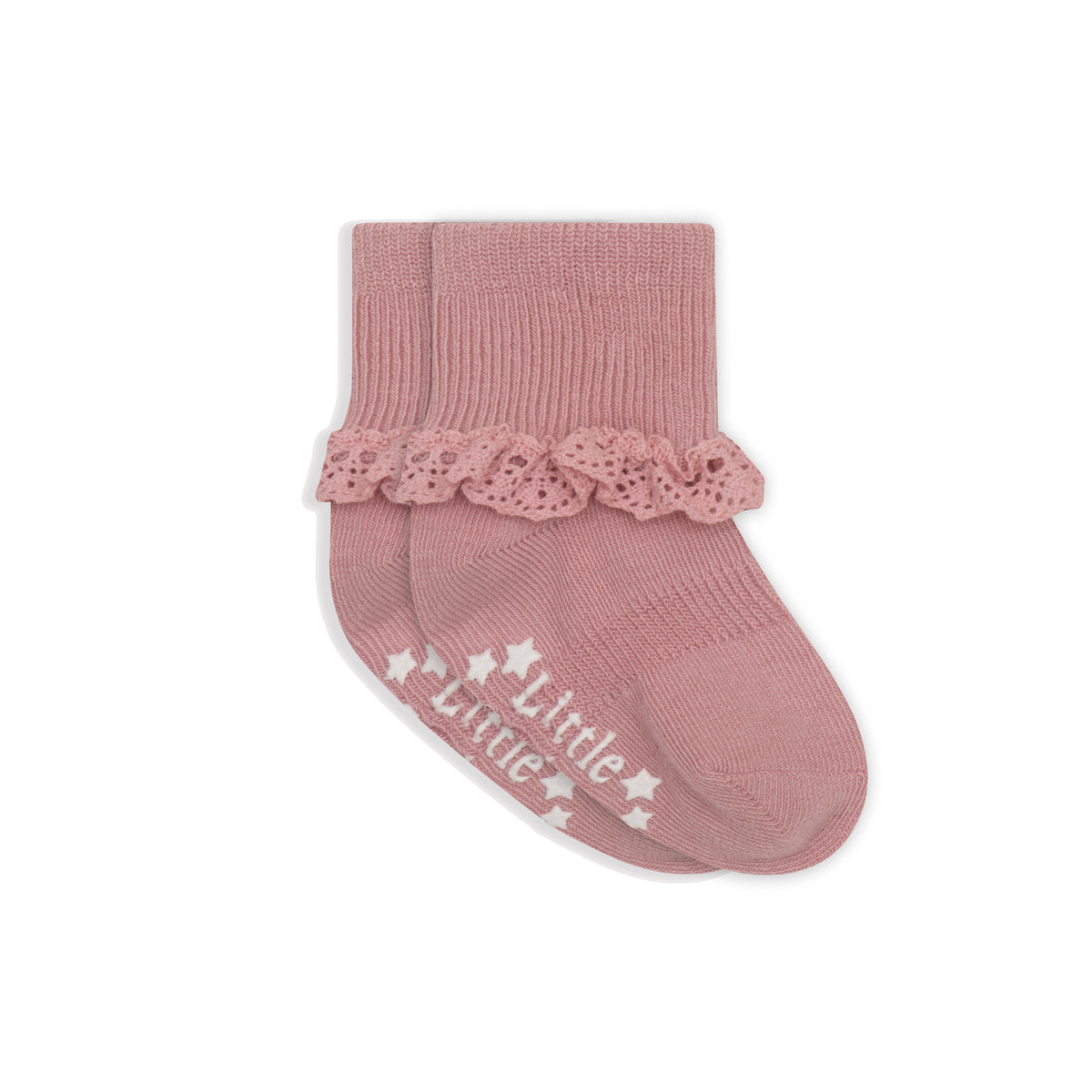Frilly Non-Slip Stay-On Baby and Toddler Socks - Orchid